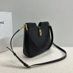 高仿CELINE-賽琳 復古牛皮旋轉鎖扣手提斜挎包-120693：圖片 4