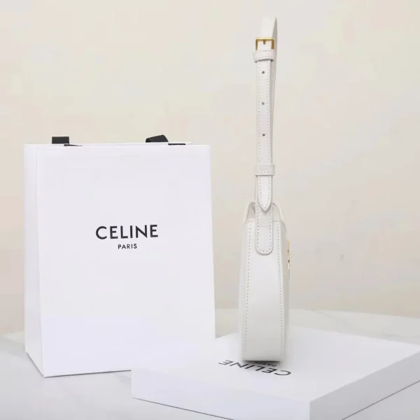 高仿CELINE-賽琳 金色飾面牛皮革斜挎包-115703：圖片 4