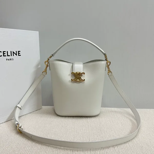 高仿CELINE-賽琳 經典TRIOMPHE磁扣牛皮手提斜挎包-119173：圖片 2