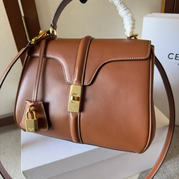 高仿CELINE-賽琳 經典牛皮革多功能手提斜挎包-188003：圖片 7
