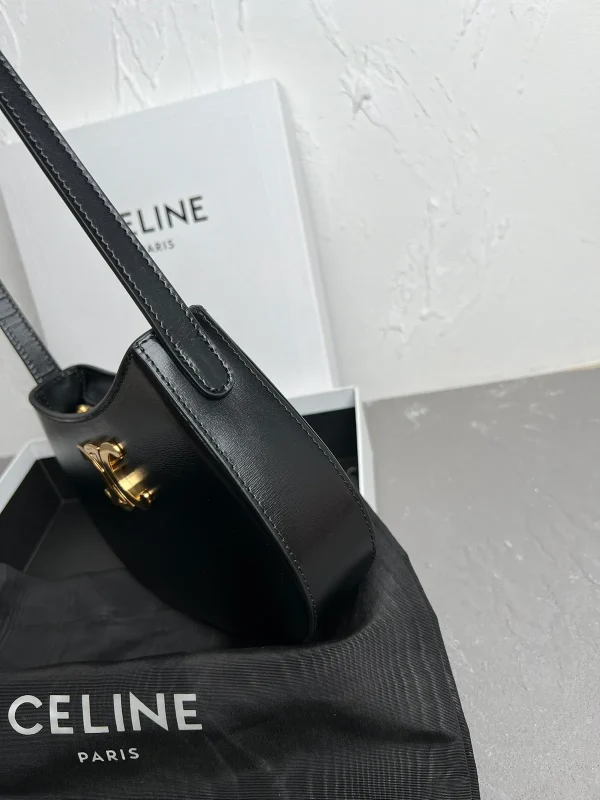 高仿CELINE-賽琳 時尚金色飾面牛皮革肩背包-115703：圖片 4