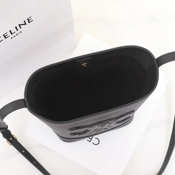高仿CELINE-賽琳 金色飾面牛皮革斜挎包 - 時尚多功能肩背包-113783：圖片 9