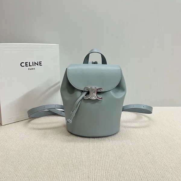 高仿CELINE-賽琳 TRIOMPHE磁扣抽繩皮革包 - 多背法時尚手袋-118703：圖片 2
