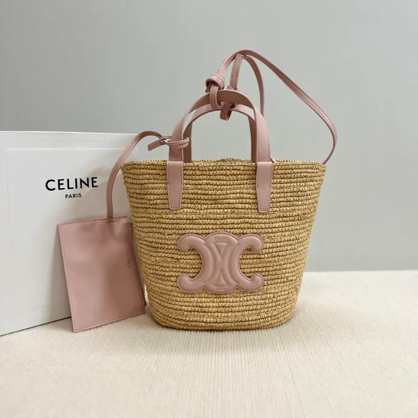 高仿CELINE-賽琳 手工編織牛皮革包邊手提肩背包-115802：圖片 2