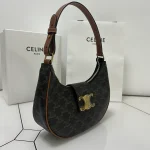 高仿CELINE-賽琳 Saint Laurent TRIOMPHE CANVAS 金色印花肩背包-114492：圖片 4