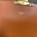 高仿CELINE-賽琳 金色TRIOMPHE金屬鎖扣斜挎包 - 多功能時尚肩背包-191242：圖片 9