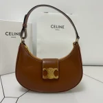高仿CELINE-賽琳 金色牛皮革TRIOMPHE磁扣手提肩背包-114493：圖片 2