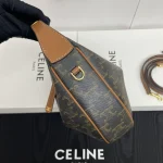 高仿CELINE-賽琳 多功能標誌印花牛皮革包邊斜挎包-120722：圖片 3