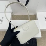 高仿CELINE-賽琳 TRIOMPHE壓印旋轉鎖扣牛皮手提包-121423：圖片 3