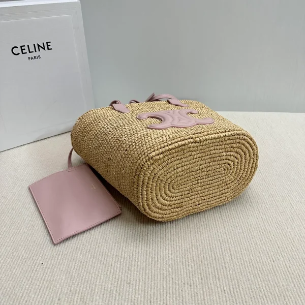 高仿CELINE-賽琳 手工編織牛皮革包邊手提肩背包-115802：圖片 5
