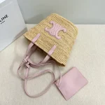 高仿CELINE-賽琳 手工編織牛皮革包邊手提肩背包-115802：圖片 7