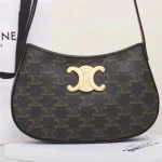 高仿CELINE-賽琳 TRIOMPHE CANVAS 標誌印花牛皮革包邊斜挎包-115702：圖片 7