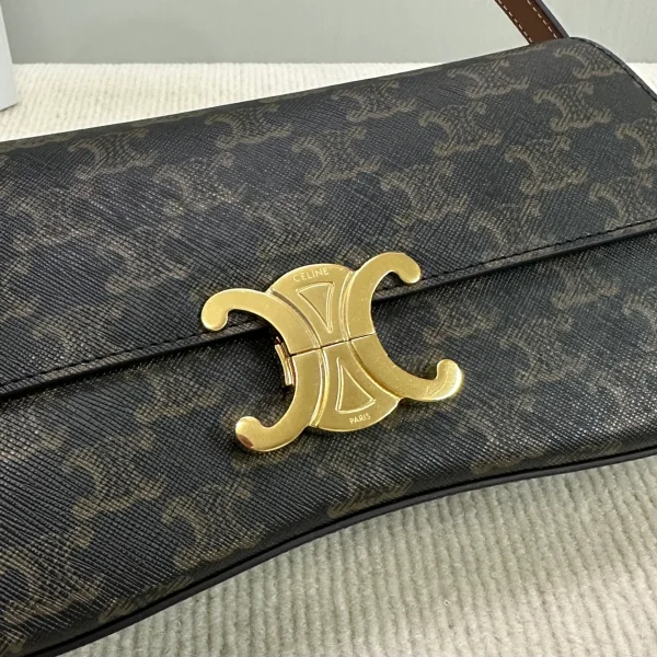 高仿CELINE-賽琳 TRIOMPHE金屬鎖扣羊皮革肩背包-115532：圖片 7