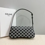 高仿CELINE-賽琳 TRIOMPHE鎖扣牛皮革肩背包 - 經典金色飾面-115532：圖片 3