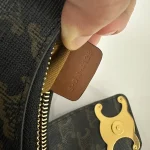 高仿CELINE-賽琳 Saint Laurent TRIOMPHE CANVAS 金色印花肩背包-114492：圖片 9