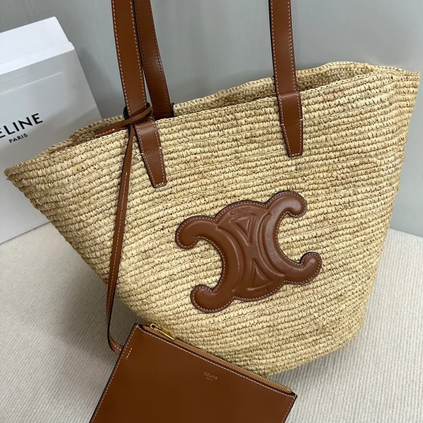 高仿CELINE-賽琳 手工編織牛皮革包邊肩背包-114342：圖片 7