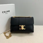 高仿CELINE-賽琳 經典TRIOMPHE牛皮革斜挎包 - 金色飾面多功能收納-115853：圖片 2