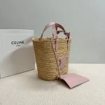 高仿CELINE-賽琳 手工編織牛皮革包邊手提肩背包-115802：圖片 4