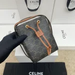 高仿CELINE-賽琳 迷你手袋 - 牛皮革包邊標誌印花斜挎包-10M742：圖片 2