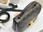 高仿CELINE-賽琳 TRIOMPHE鎖扣牛皮革包邊多功能手提斜挎包-118112：圖片 4