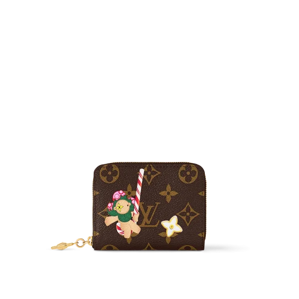 高仿LV 圣诞限定Candy Factory系列Vivienne玩偶拉链零钱包 | Monogram帆布红色甜点主题-M12210