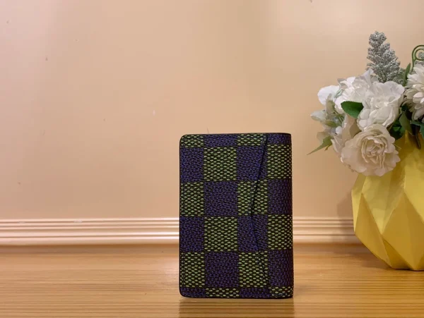 高仿LV 男士Damier Heritage藍綠色萬用錢包 | Pharrell Williams聯名款短夾長夾兩用-N00143：圖片 4