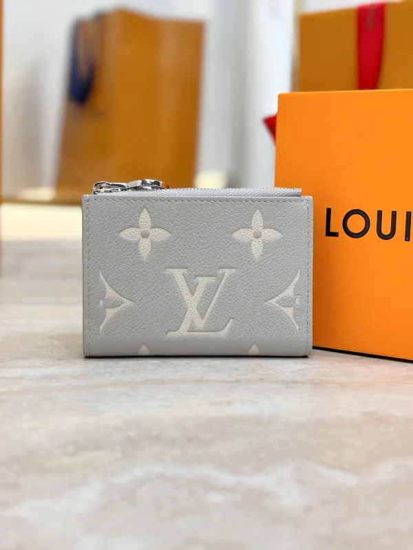 高仿LV Lisa钱包 - Monogram Empreinte皮革女士短款钱夹 灰色/白色石英色-M13797：圖片 2