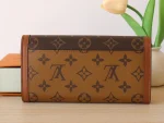 高仿LV Sarah Dauphine 錢包 | Monogram 翻轉帆布設計 12卡位拉鏈零錢格-M46645：圖片 4