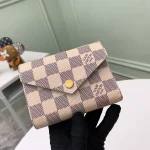高仿LV Victorine 錢包 | Damier Azur帆布玫瑰粉女士短夾-N64022：圖片 5