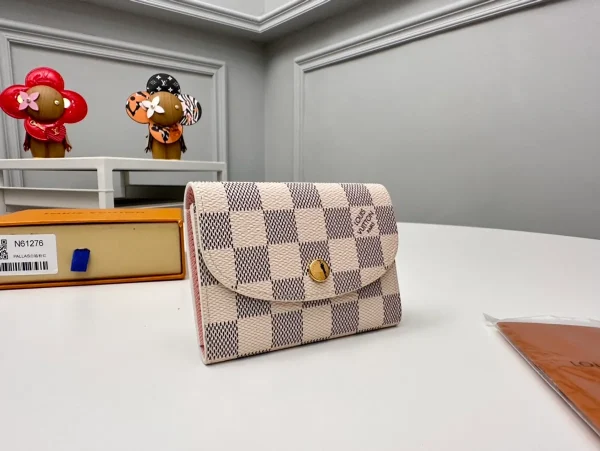 高仿LV Rosalie零錢包 | Damier Azur帆布玫瑰粉款 輕奢收納配件-N61276：圖片 5