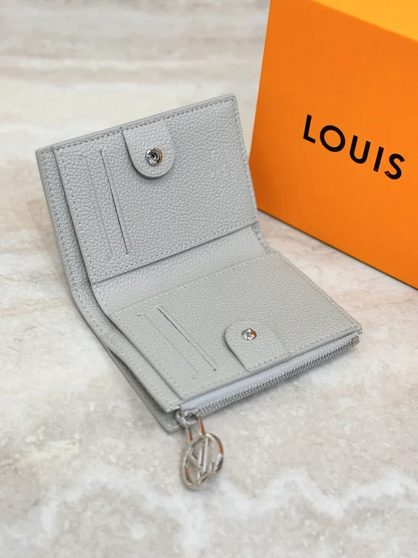 高仿LV Lisa钱包 - Monogram Empreinte皮革女士短款钱夹 灰色/白色石英色-M13797：圖片 5