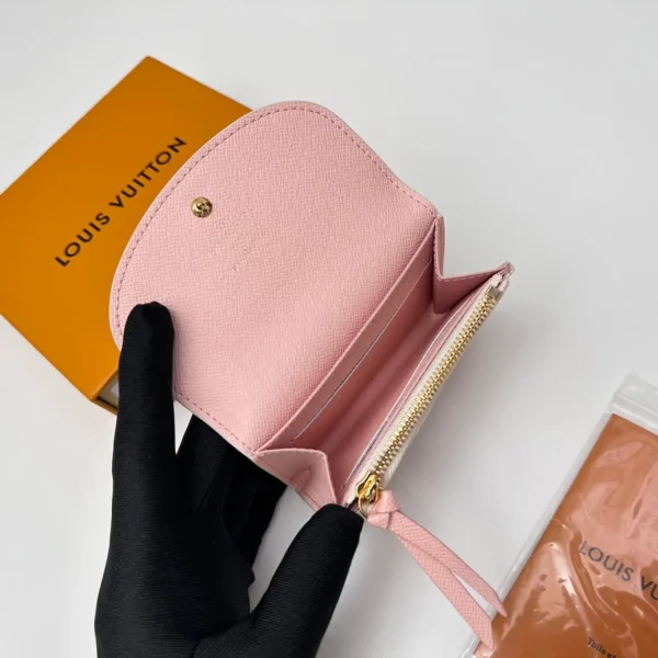高仿LV Rosalie零錢包 | Damier Azur帆布玫瑰粉款 輕奢收納配件-N61276：圖片 7