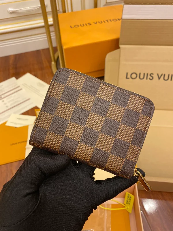 高仿LV Damier Ebene帆布拉链零钱包 | 经典便携多功能钱包-N63070：圖片 2
