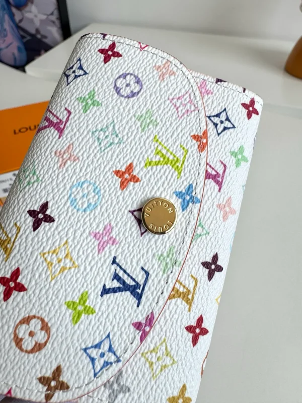 高仿LV  x 村上隆 Rosalie 零錢包 | 限量復刻版 Monogram 彩色塗層帆布-M13399：圖片 5