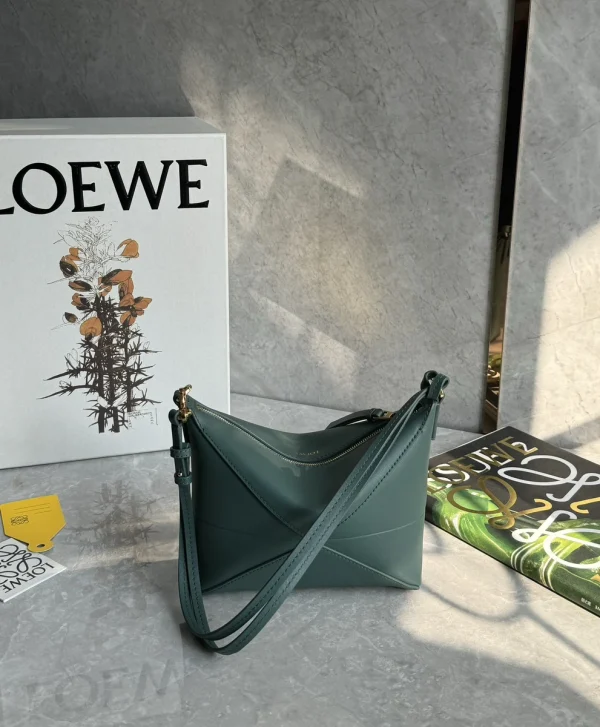 羅意威/LOEWE Puzzle Fold Pouch 麻將包 墨綠色：圖片 5