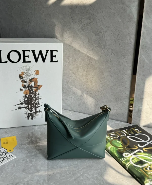 羅意威/LOEWE Puzzle Fold Pouch 麻將包 墨綠色：圖片 6