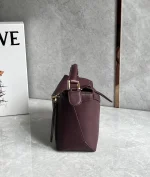 高仿羅意威/LOEWE 單肩包酒紅色：圖片 4