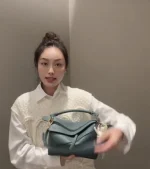 高仿羅意威/LOEWE 單肩包草綠色：圖片 3