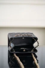 Chanel/香奈兒 25C Mini Tote 黑金荔枝牛皮款：圖片 16