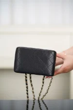 Chanel/香奈兒 25C Mini Tote 黑金荔枝牛皮款：圖片 17
