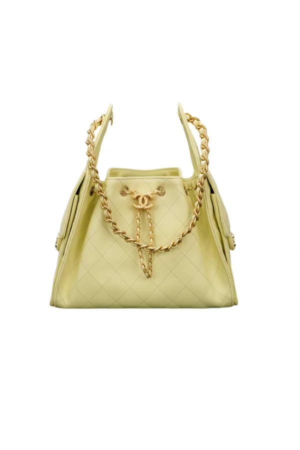 Chanel/香奈兒 25S Small Hobo 抽绳水桶包 小鷄黃