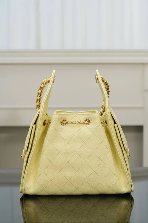 Chanel/香奈兒 25S Small Hobo 抽绳水桶包 小鷄黃：圖片 12
