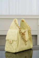 Chanel/香奈兒 25S Small Hobo 抽绳水桶包 小鷄黃：圖片 13