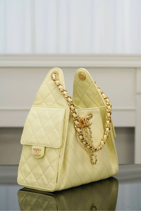 Chanel/香奈兒 25S Small Hobo 抽绳水桶包 小鷄黃：圖片 13