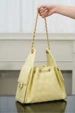 Chanel/香奈兒 25S Small Hobo 抽绳水桶包 小鷄黃：圖片 15