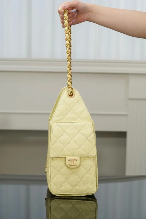 Chanel/香奈兒 25S Small Hobo 抽绳水桶包 小鷄黃：圖片 16
