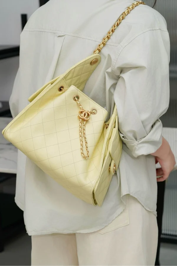 Chanel/香奈兒 25S Small Hobo 抽绳水桶包 小鷄黃：圖片 7