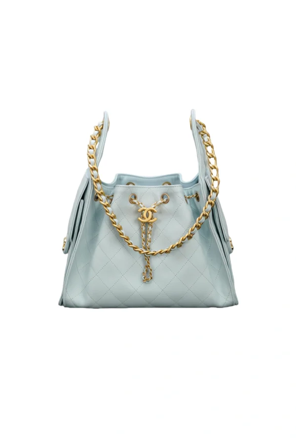 Chanel/香奈兒 25S Small Hobo 抽绳水桶包 蒂芙尼蓝