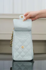 Chanel/香奈兒 25S Small Hobo 抽绳水桶包 蒂芙尼蓝：圖片 17