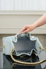 Chanel/香奈兒 25S Small Hobo 抽绳水桶包 蒂芙尼蓝：圖片 18